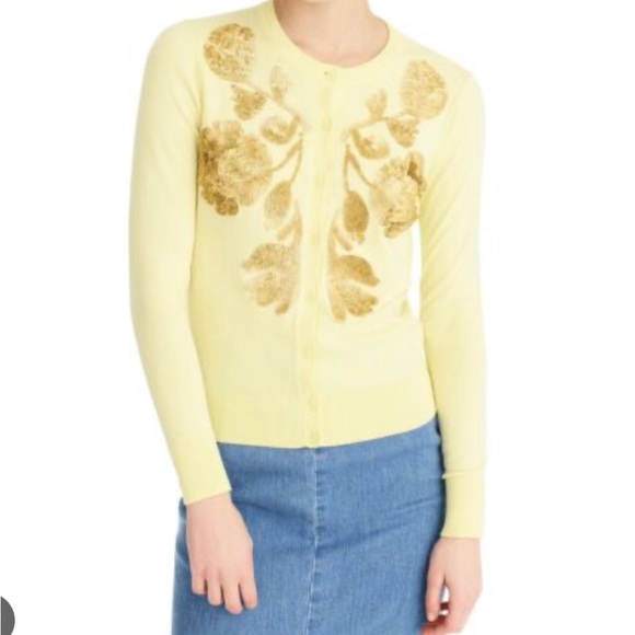 J Crew floral sequin Jackie Cardigan - Picture 2 of 7